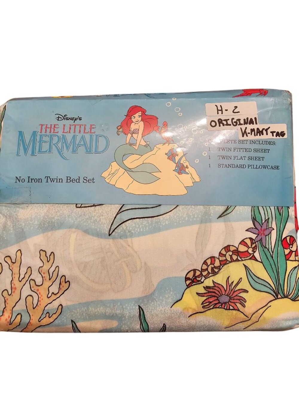 Disney The Little Mermaid No Iron Twin Bed Set With Fitted Sheet Flat Sheet & St